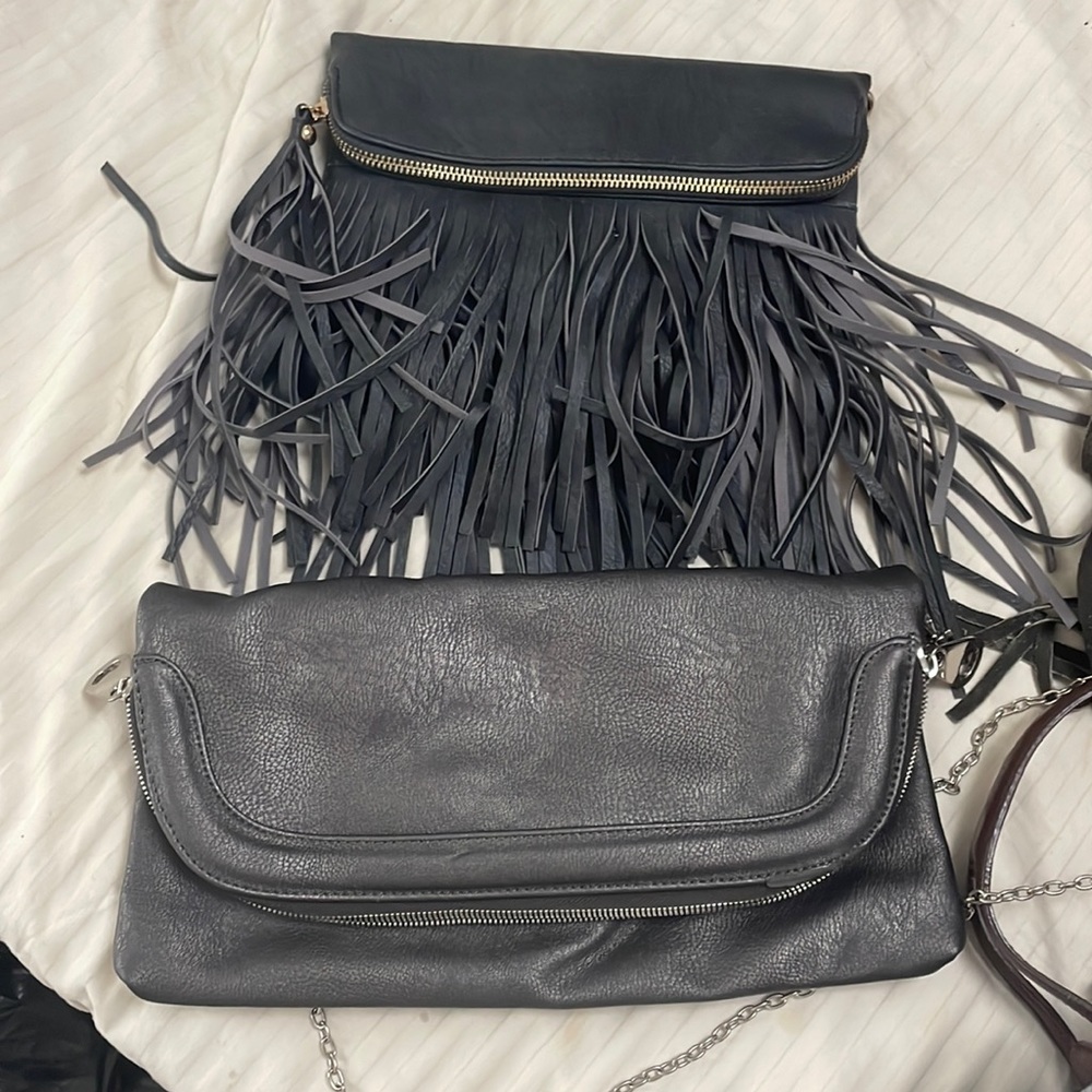 Western clutch purses silver chain bag